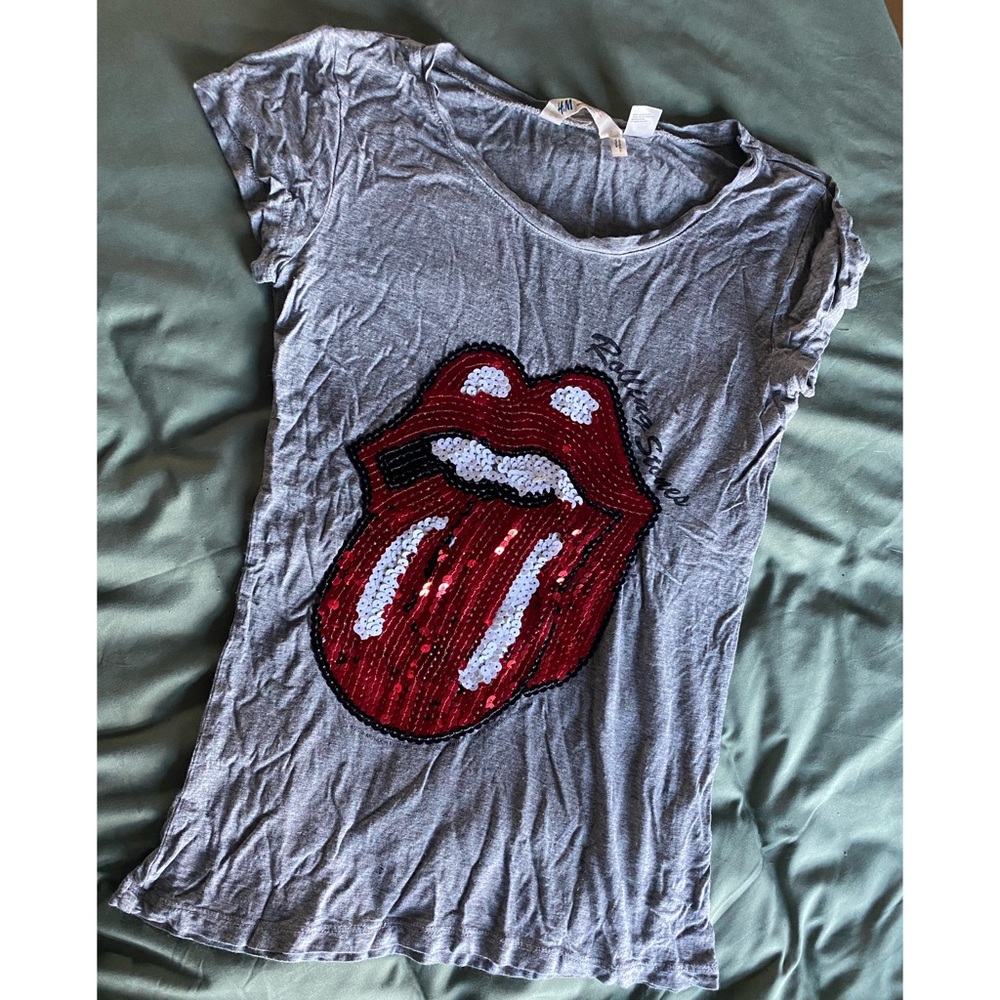 H&M Rolling Stones Sequin Top